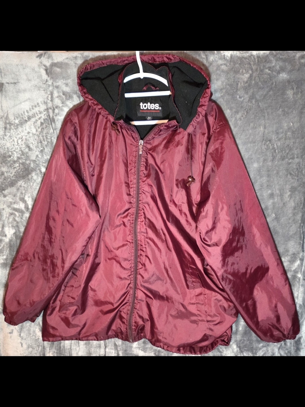 totes Black Jacket with Red Accent Label
